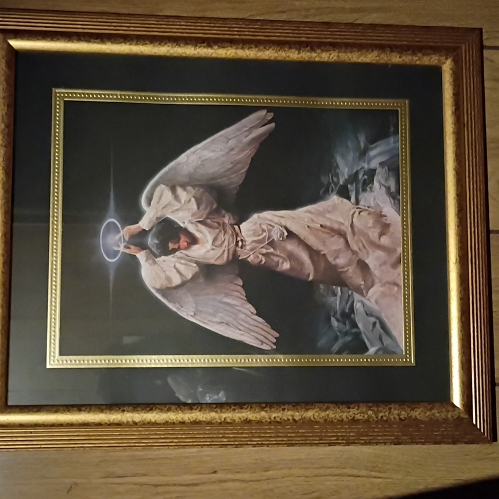 Autographed Edaward Clay Guardian Angel Painting